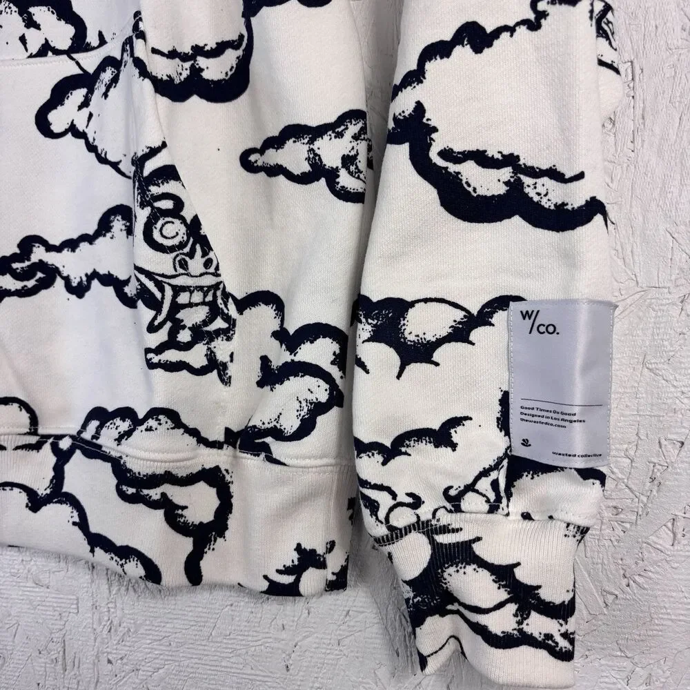 NWT Wasted Co Size S Good Times Dragon Cloud Monster Indigo Sweatshirt HoodieUSA - Picture 6 of 11